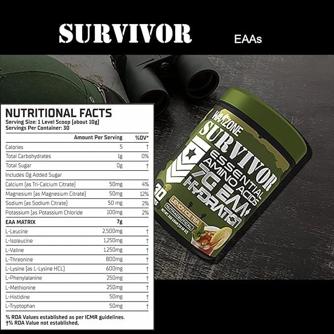 Warzone Survivor EAA+Hydration-30 Servings of Essential Amino Acids