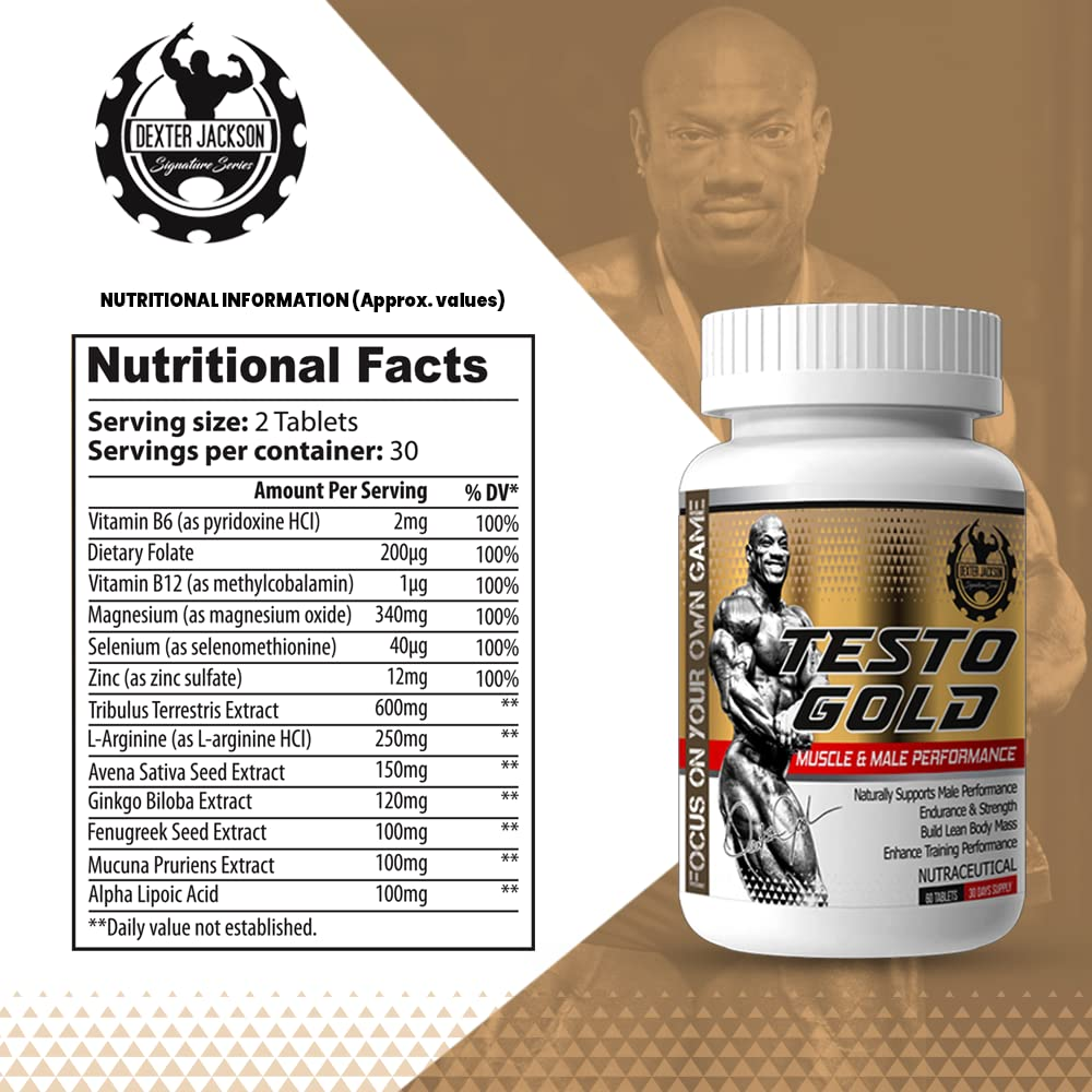 High-Performance Nutraceutical Supplement – 60 Tablets per Bottle for Strength, Endurance & Lean Body Mass. Clinically Formulated for Active Men & Fitness Enthusiasts, nutritional facts