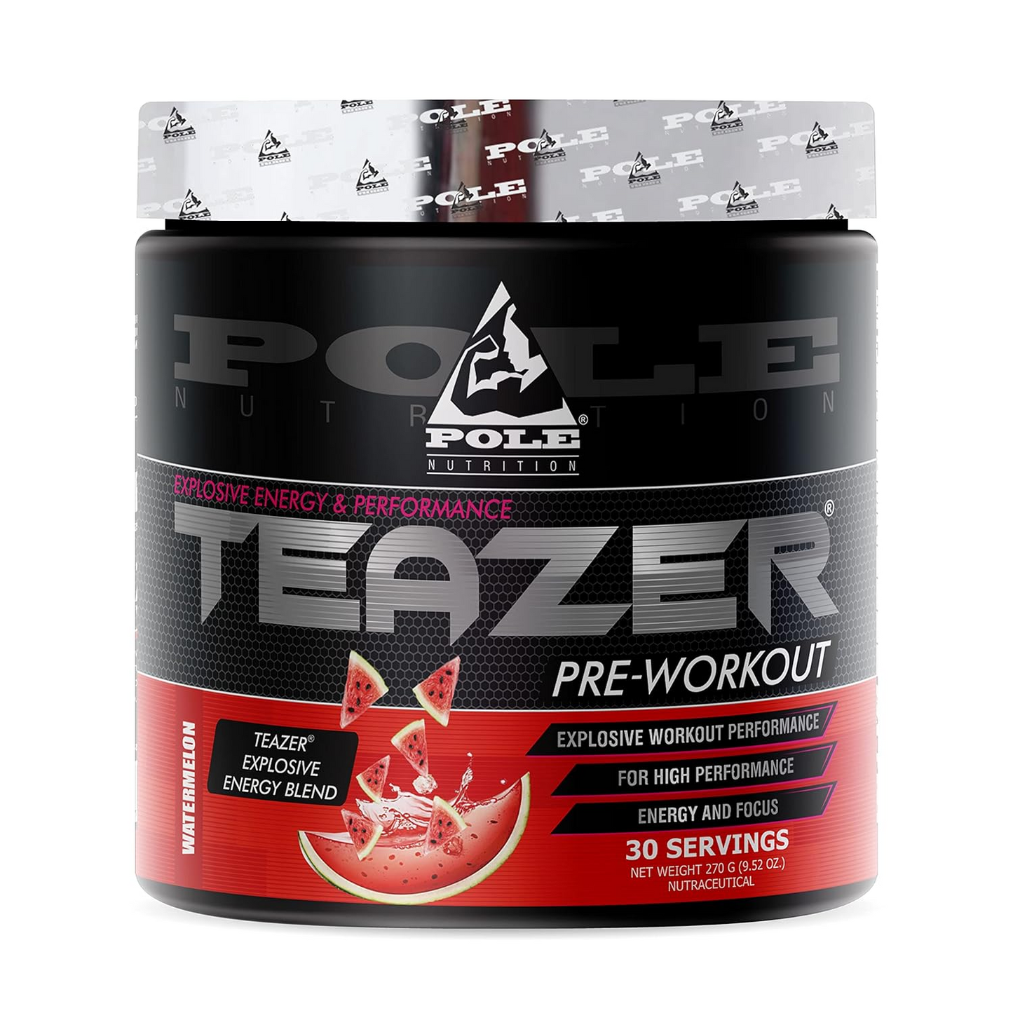 Pole Teazer Pre-Workout - 3000mg CarnoSyn® Beta-Alanine + 1000mg AAKG for Vascularity & Power Output, Watermelon Flavor