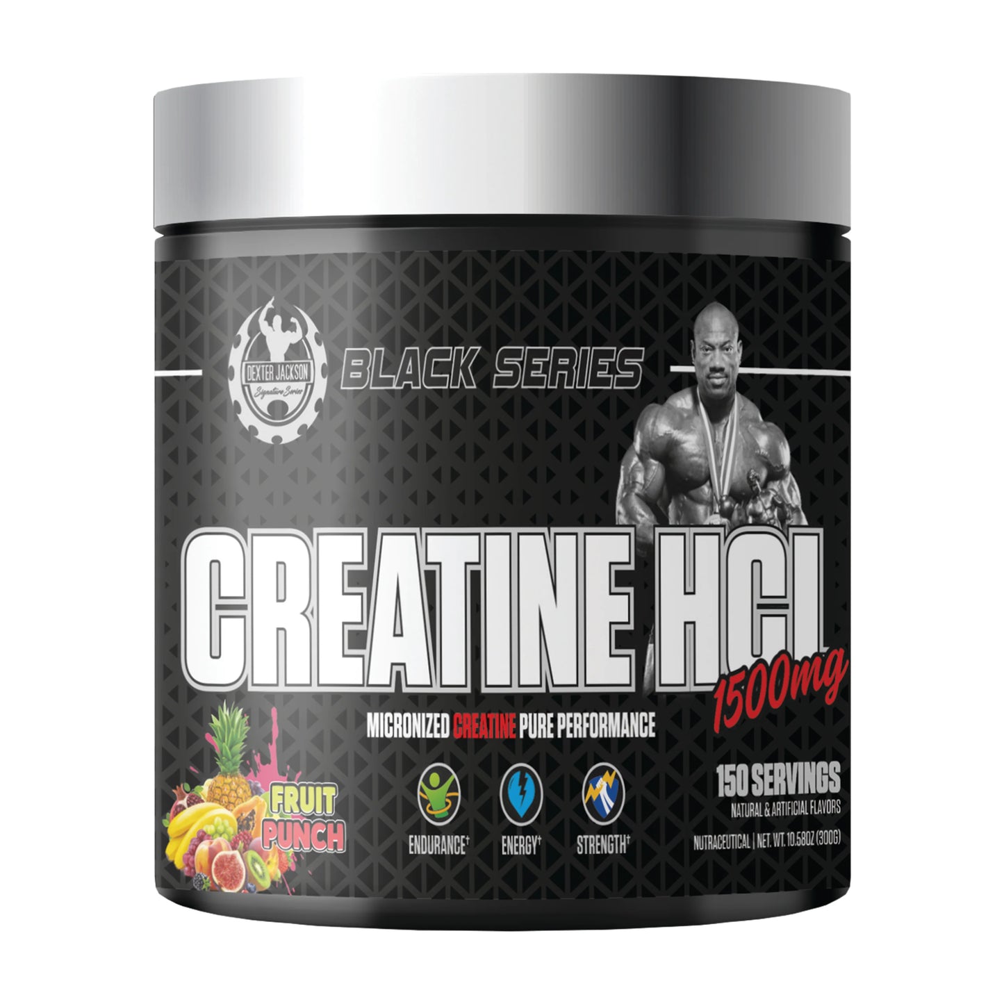 Dexter Jackson Black Series Creatine HCL – 1500mg Per Serving (150 Doses). Zero Carb/Fat, Enhanced Absorption vs Monohydrate. Fruit Punch Flavor for Easy Mixing