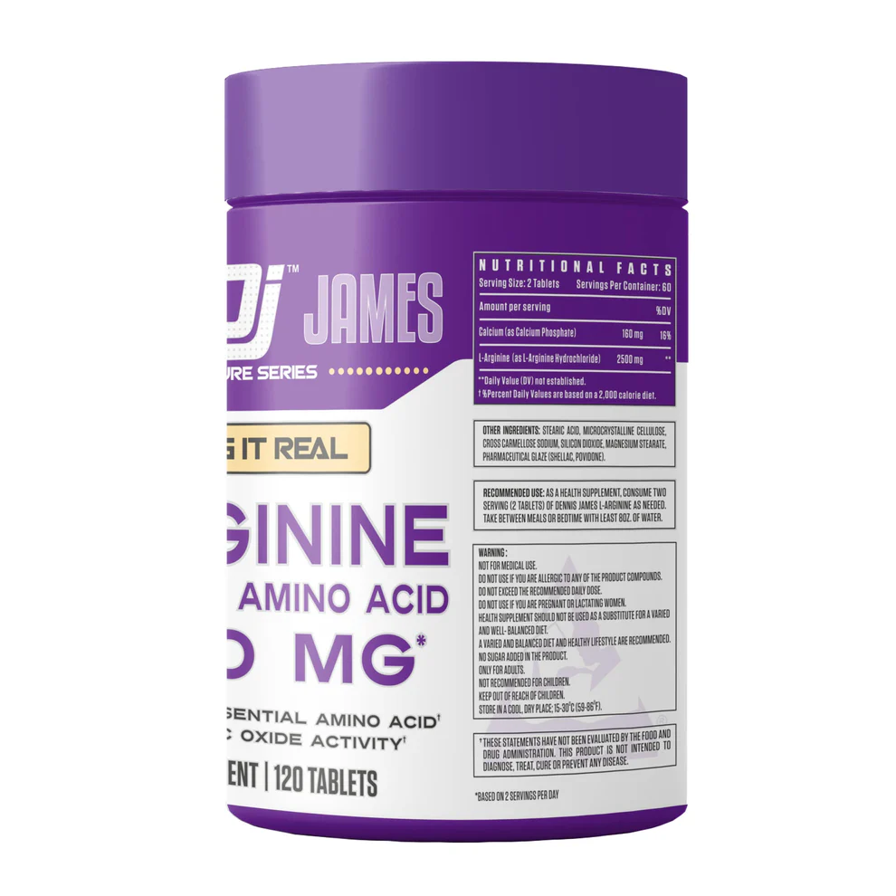 Dennis James Signature L-Arginine – 5000mg Free-Form Amino Acid per Serving. 120 Tablets for Extreme Pumps, Vascularity & Workout Endurance. IFBB Pro Formula