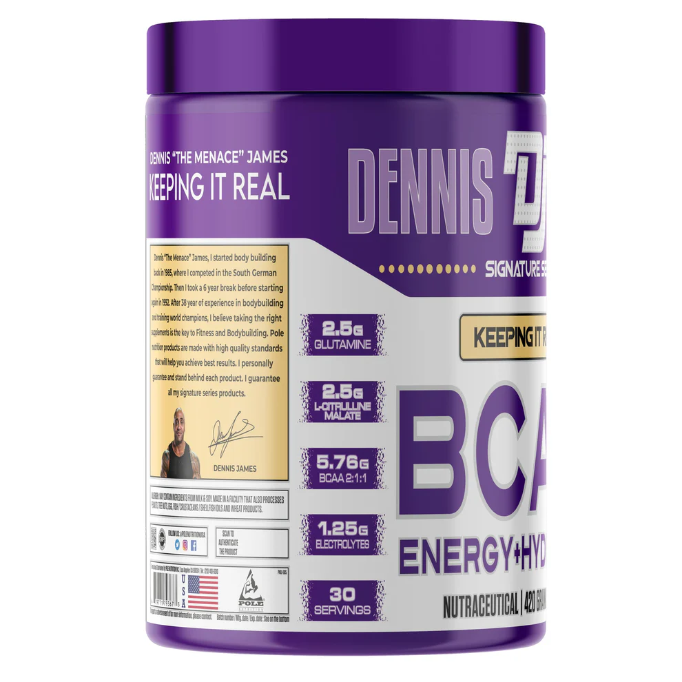 Laboratory-Tested Cosmopolitan BCAA Powder - Dennis James Signature Series - 420g Muscle Recovery Formula