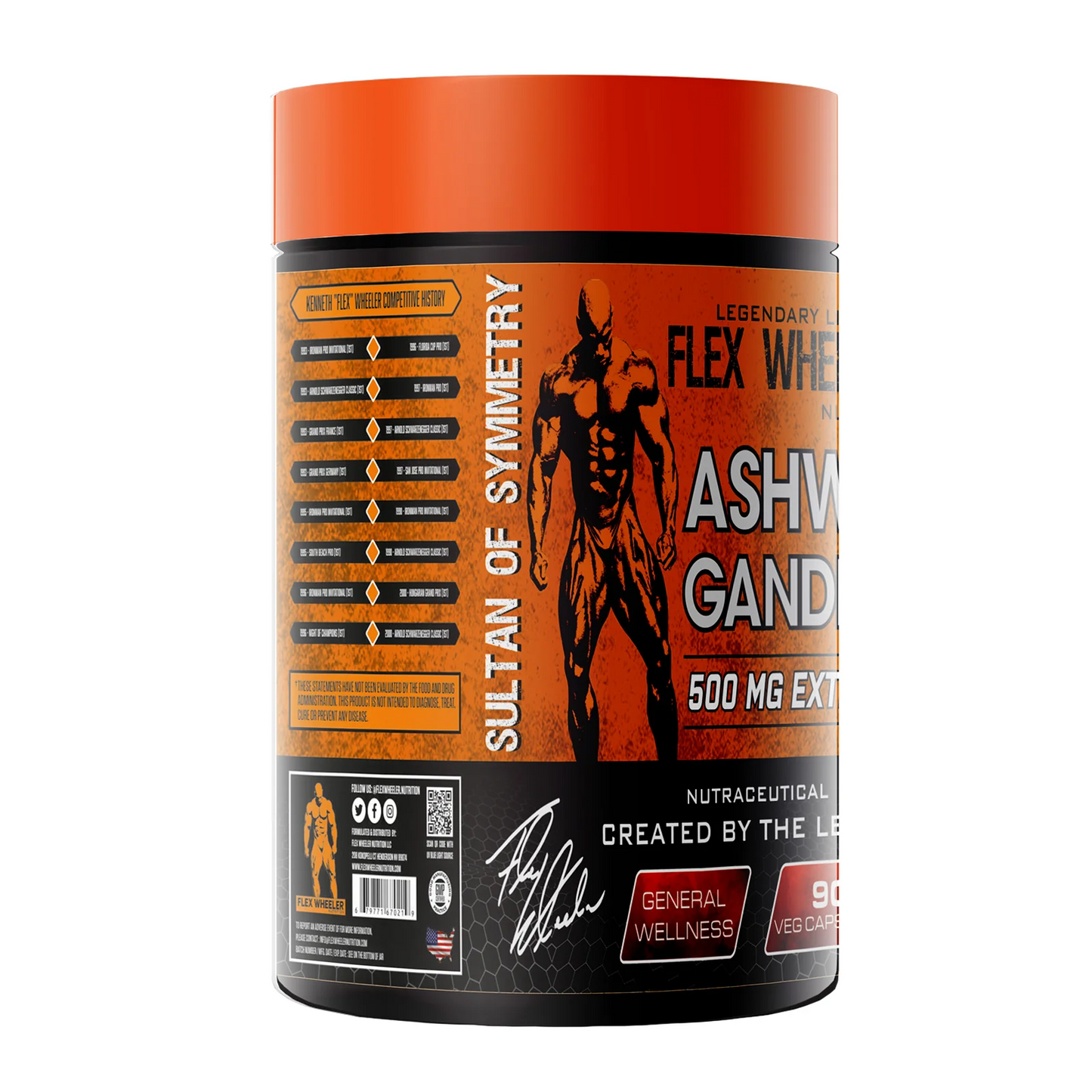 Flex Wheeler Sultan of Symmetry Ashwagandha 500mg Extract - Stress Relief & General Wellness Nutraceutical by Bodybuilding Legend - Legendary Line Nutrition