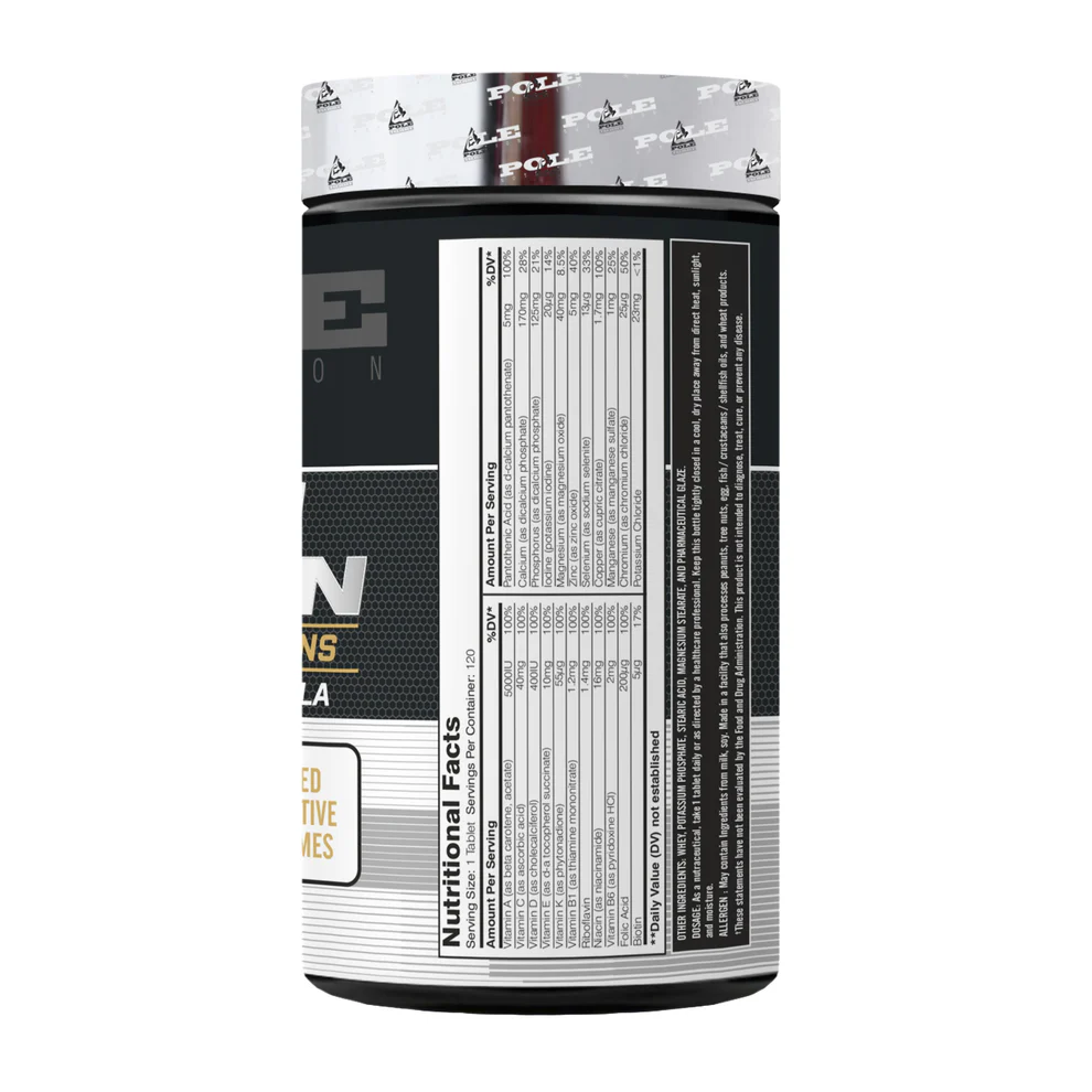 Complete Daily Multivitamin - Pole Nutrition's 120-Tablet Formula with 6000IU Vitamin A, 400IU D3 & Essential Minerals