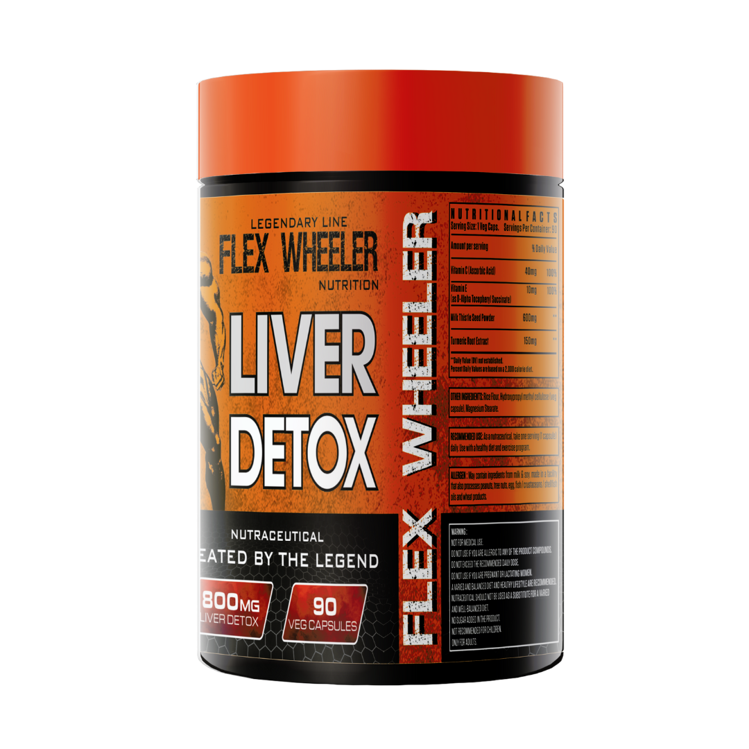 Flex Wheeler Sultan of Symmetry Liver Detox Nutraceutical - 800mg Advanced Liver Support Formula with Milk Thistle & Detoxifiers (90 Softgels)