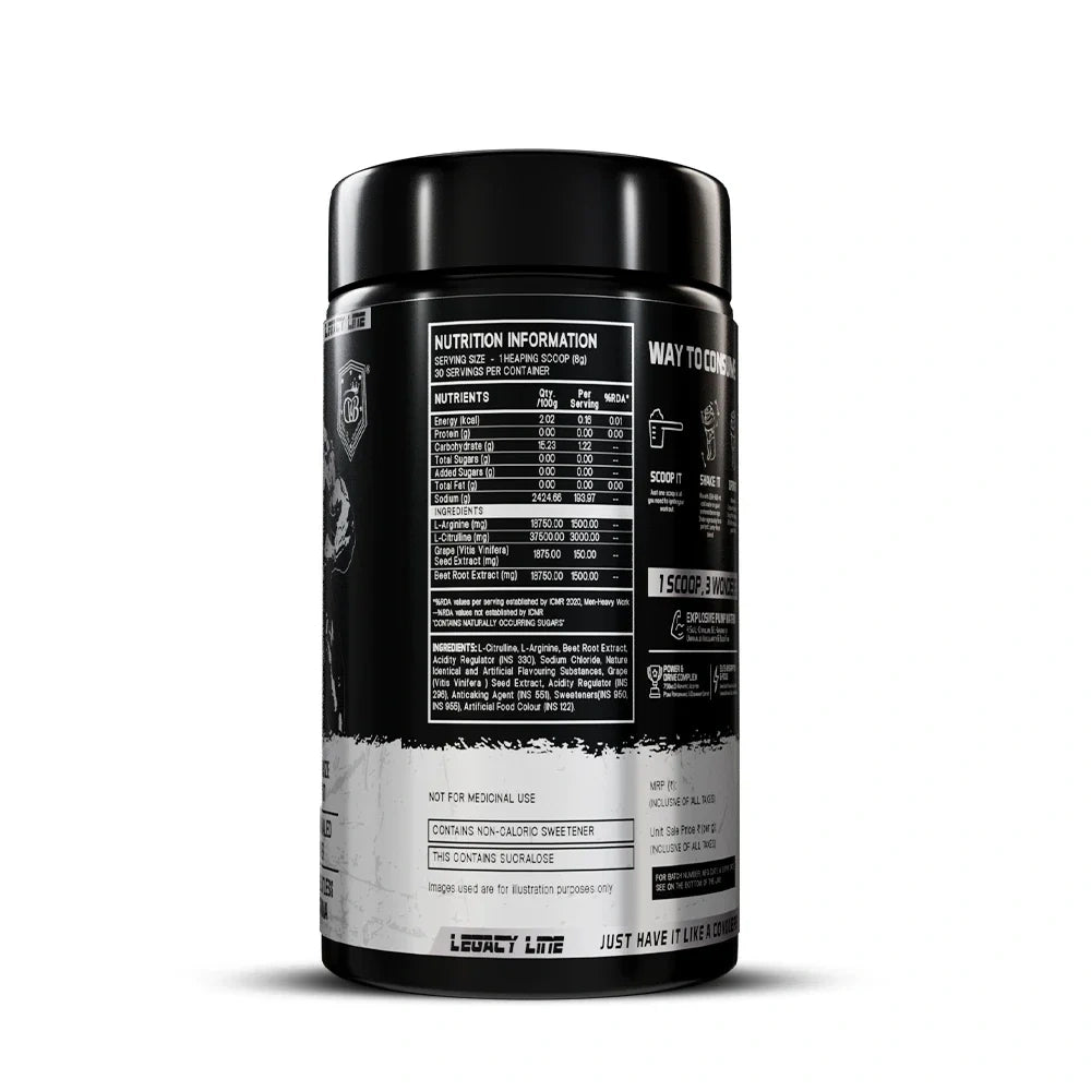 WB PUMPTRIX FRUITPUNCH FLAVOUR NUTRITIONAL INFORMATON CONTAINER