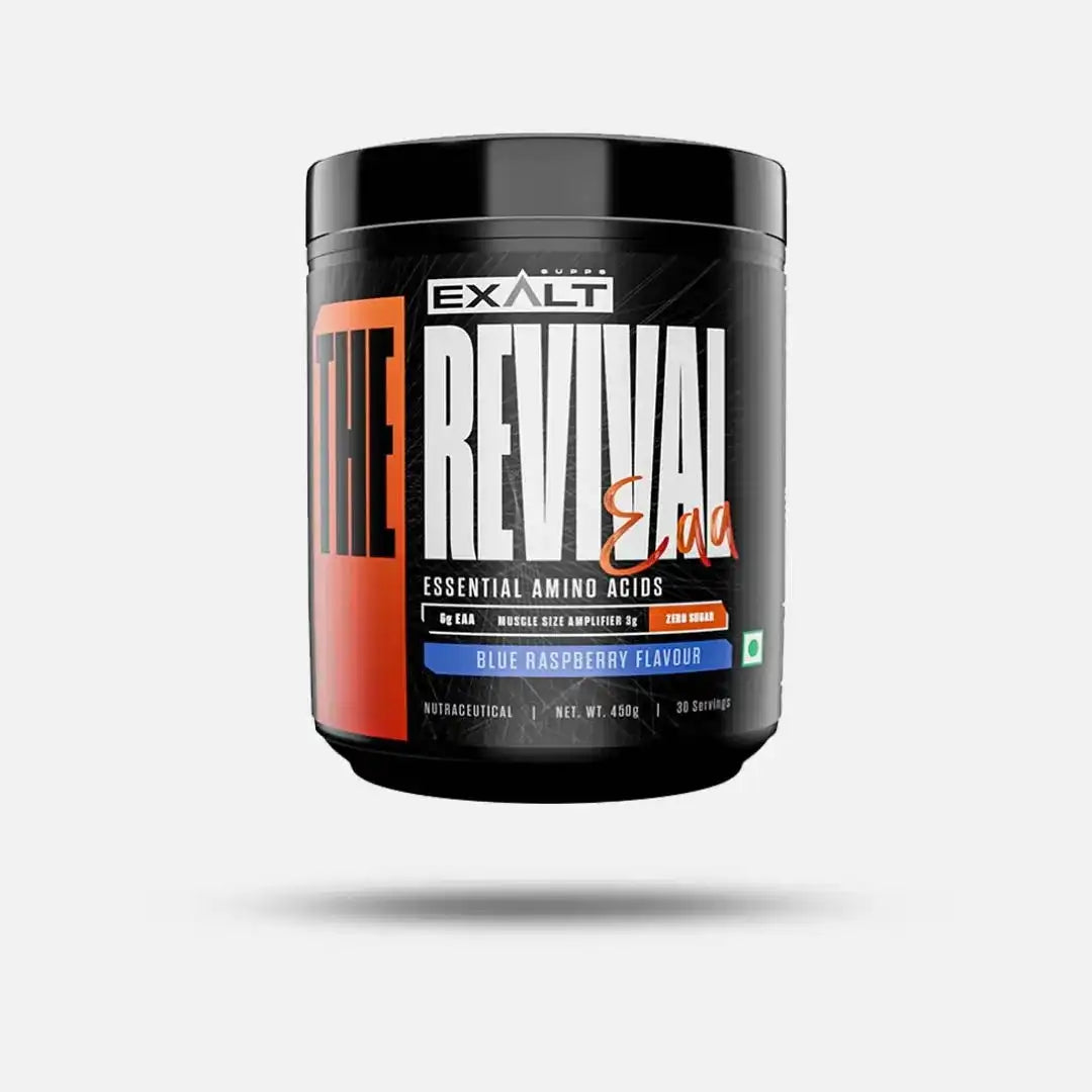 Exalt Revival Essential Amino Acids container on a white background