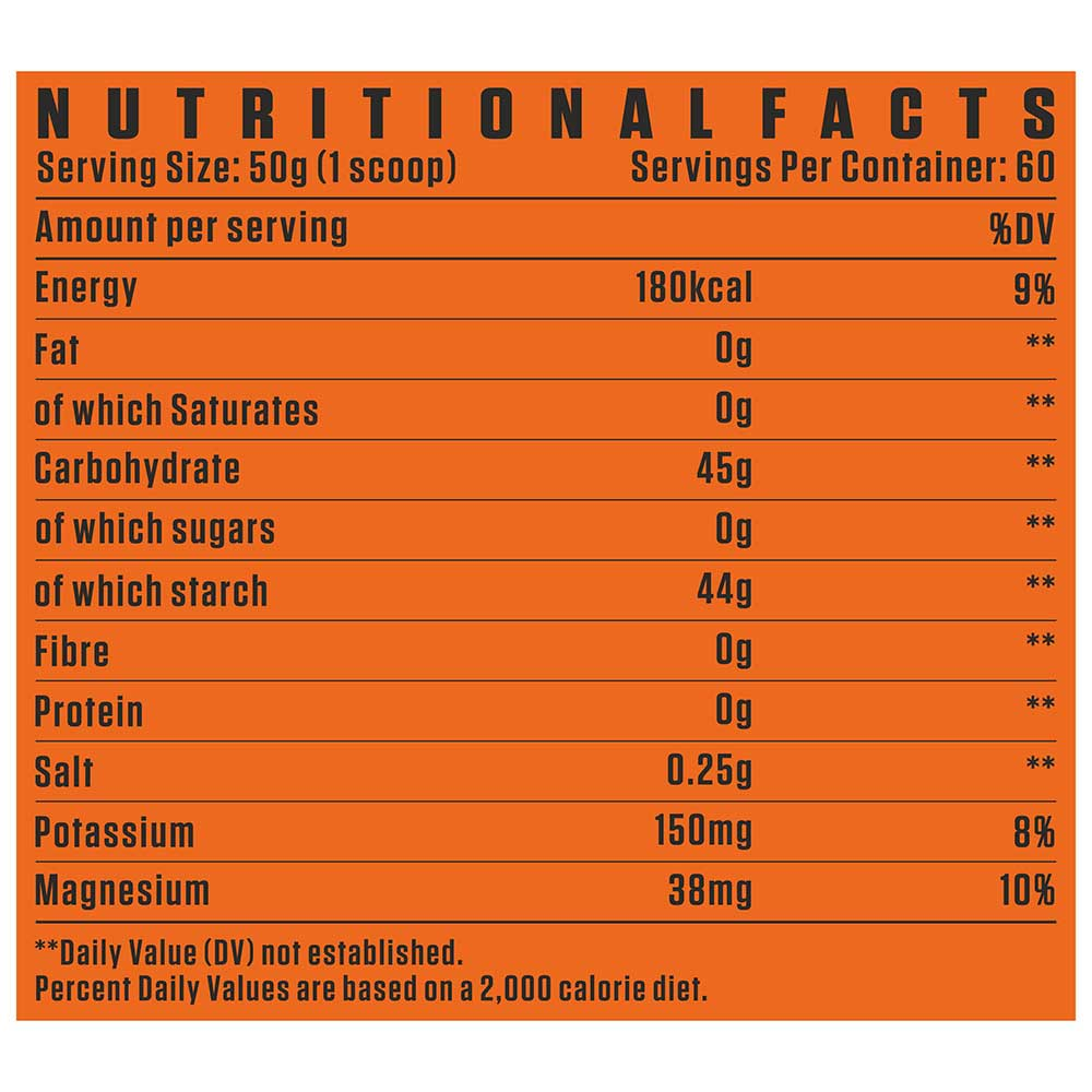 Intra/Post-Workout Carb Load - Flex Wheeler's 45g Vitargo Formula with Zero Sugar (Orange Flavor)