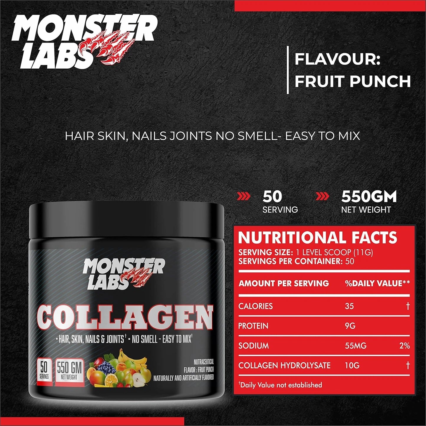 monsterlabs-collagen-hair-skin-nails-50-servings-fruitpunch-flavour
