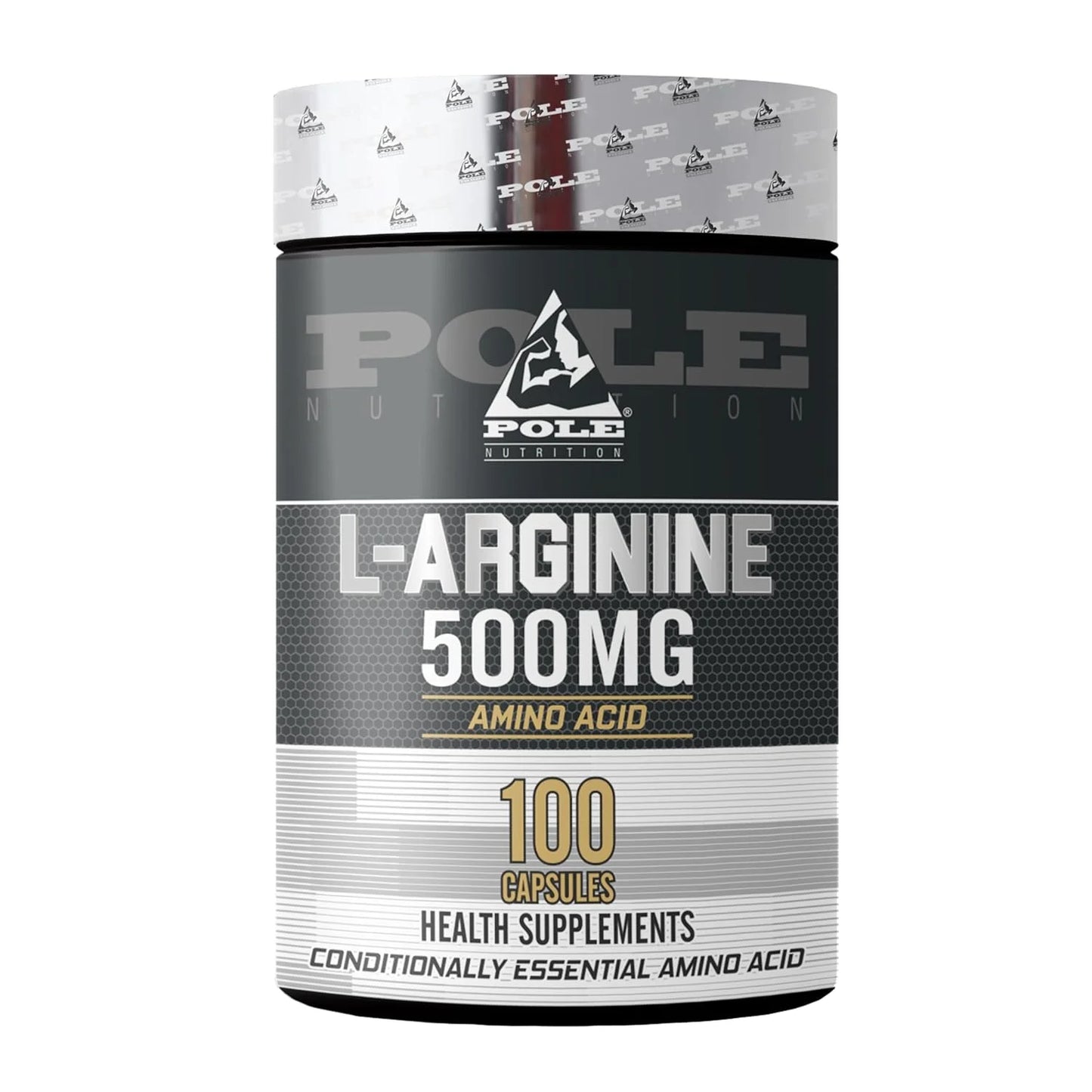 polenutrition-l-arginine-500mg-100capsules-frontview-triumphnutrition-illustration