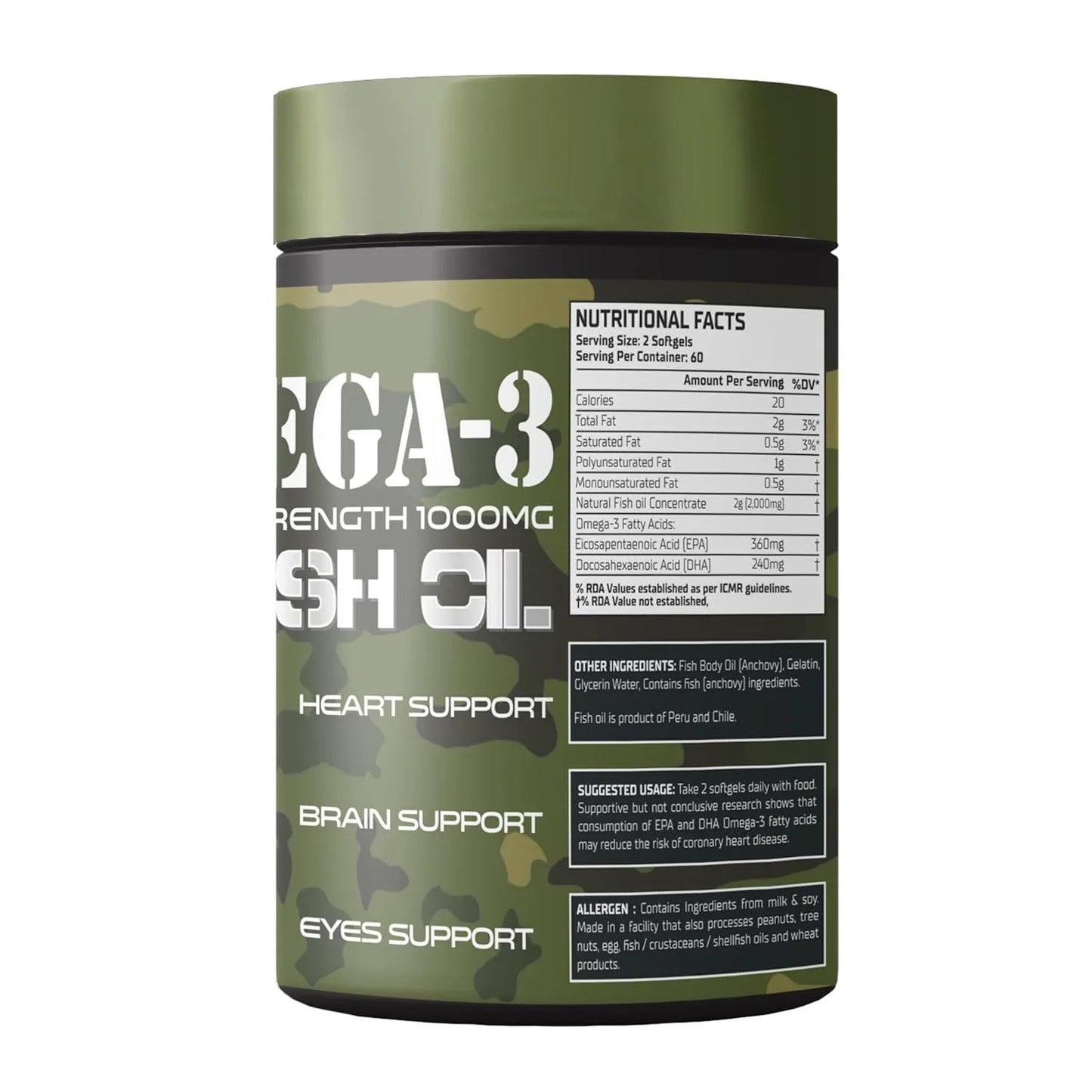 warzone Green supplement container with label on a white background