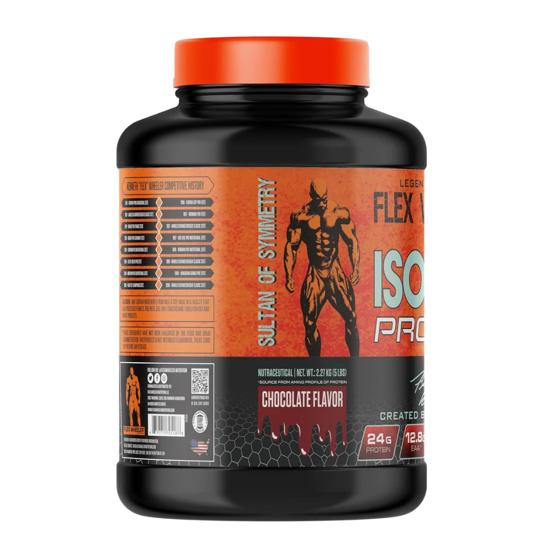 Flex Wheeler Nutrition Isolate Whey Protein - 5 lbs (2.27kg) | Premium Pure Whey Isolate | Fast Absorption & Muscle Recovery