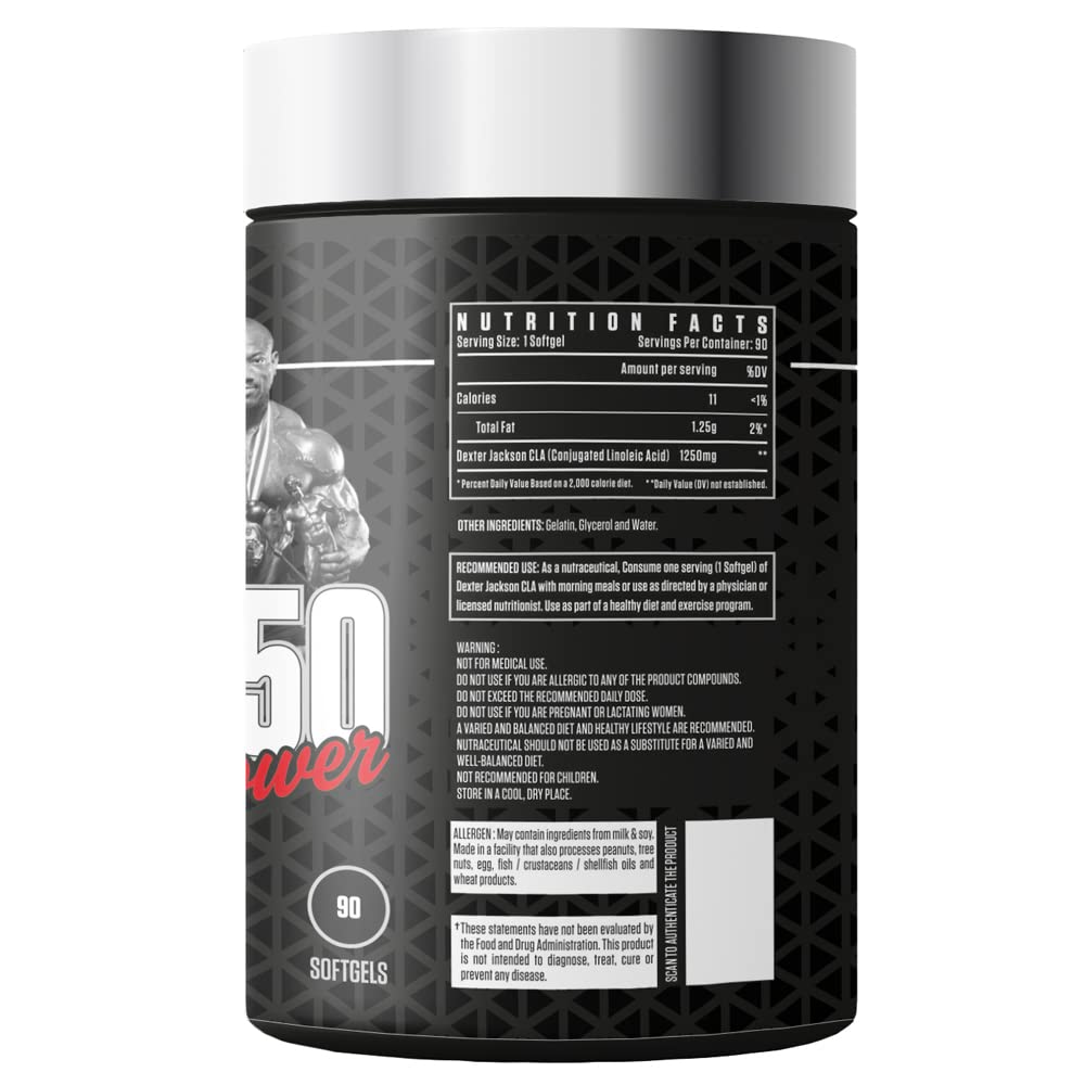 Dexter Jackson DJSS Black Series CLA-1250 | Conjugated Linoleic Acid | 90 Soft gels - Premium Weight Management and Lean Muscle Support