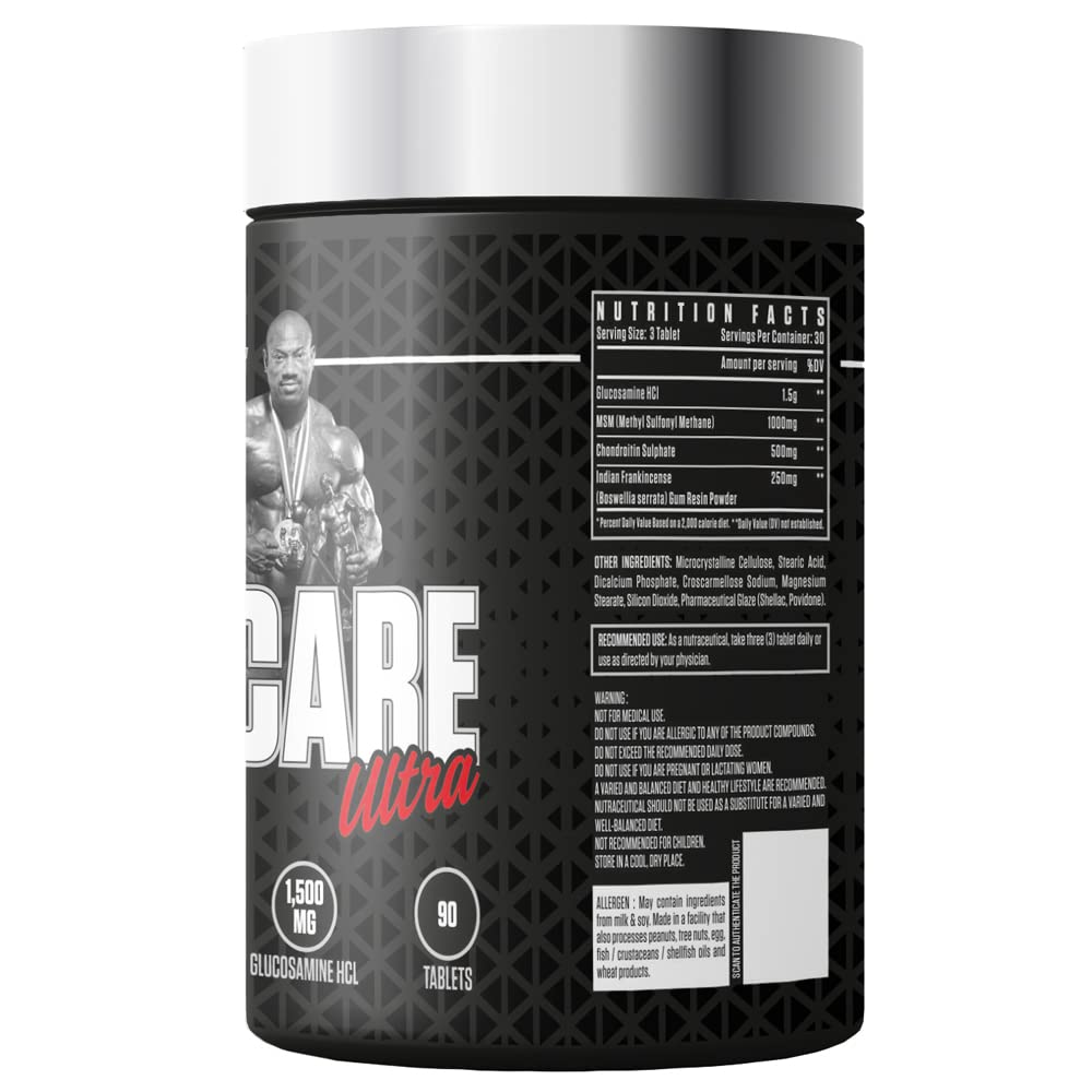 Dexter Jackson Black Series Joint Support – 1.5g Glucosamine HCl + 1000mg MSM per Serving. With 500mg Chondroitin & 250mg Boswellia for Inflammation. 30-Day Supply