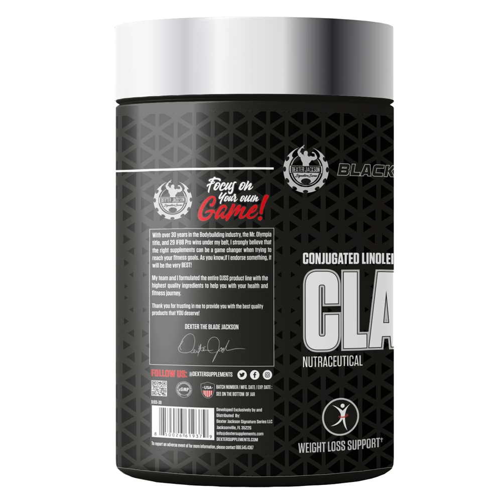 Dexter Jackson DJSS Black Series CLA-1250 | Conjugated Linoleic Acid | 90 Soft gels - Premium Weight Management and Lean Muscle Support