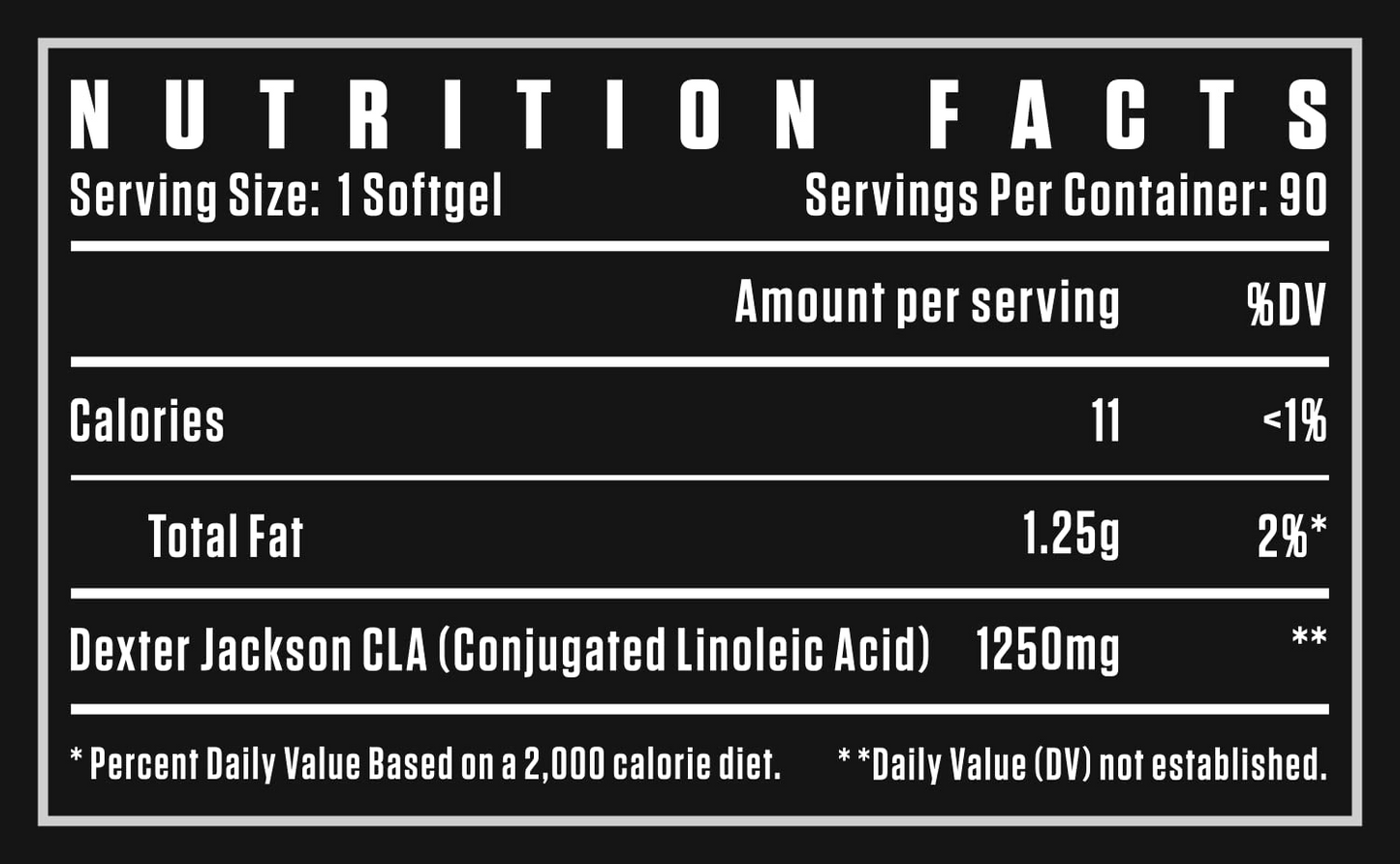 Dexter Jackson DJSS Black Series CLA-1250 | Conjugated Linoleic Acid | 90 Soft gels - Premium Weight Management and Lean Muscle Support