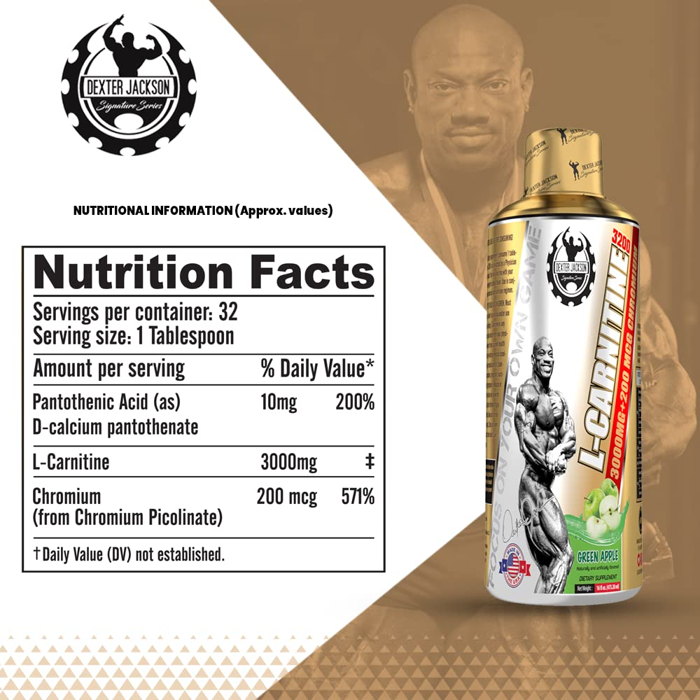Clinical-Grade Pantothenic Acid & L-Carnitine Formula - 200% DV B5 + 3000mg Carnitine per Tablespoon. Pharmaceutical-Quality Nutrient Support, nutrition facts