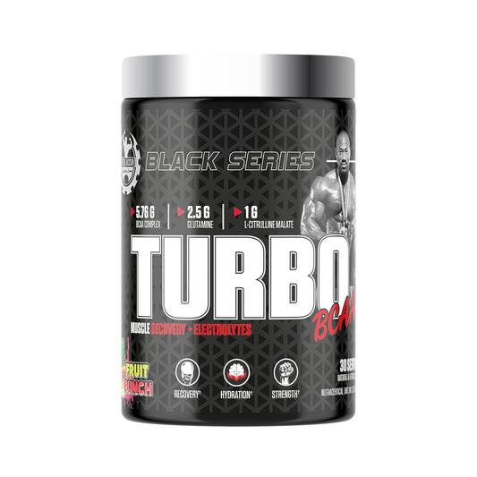 Dexter Jackson Black Series Turbo BCAA | 5.7g BCAAs | Muscle Recovery, Strength & Energy Support | 13g Scoop | 100% Authentic, front view