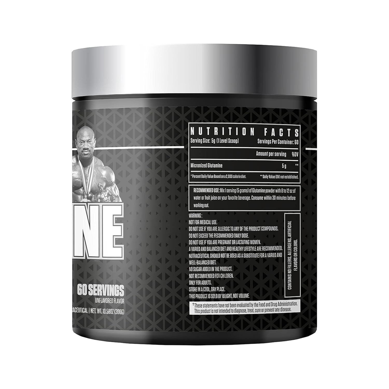 Dexter Jackson Black Series Micronized Glutamine – 5g Pure Pharmaceutical-Grade Powder per Serving. 60 Doses for Muscle Recovery, Gut Health & Immune Support. Mixes Instantly