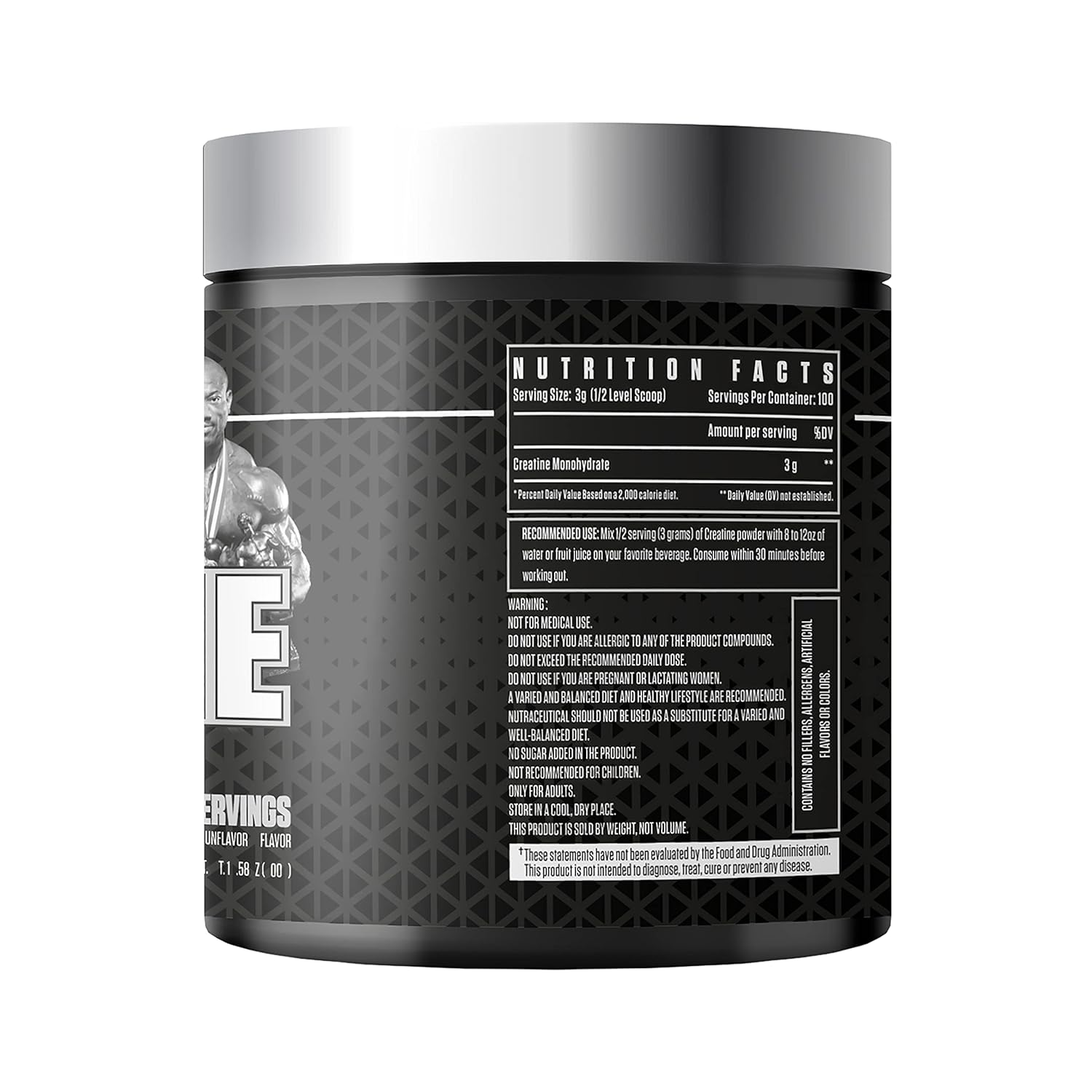 Dexter Jackson Black Series Creatine Monohydrate – 3g Pure Micronized Powder per Serving. 100 Doses for Strength Gains, Muscle Growth & Workout Endurance