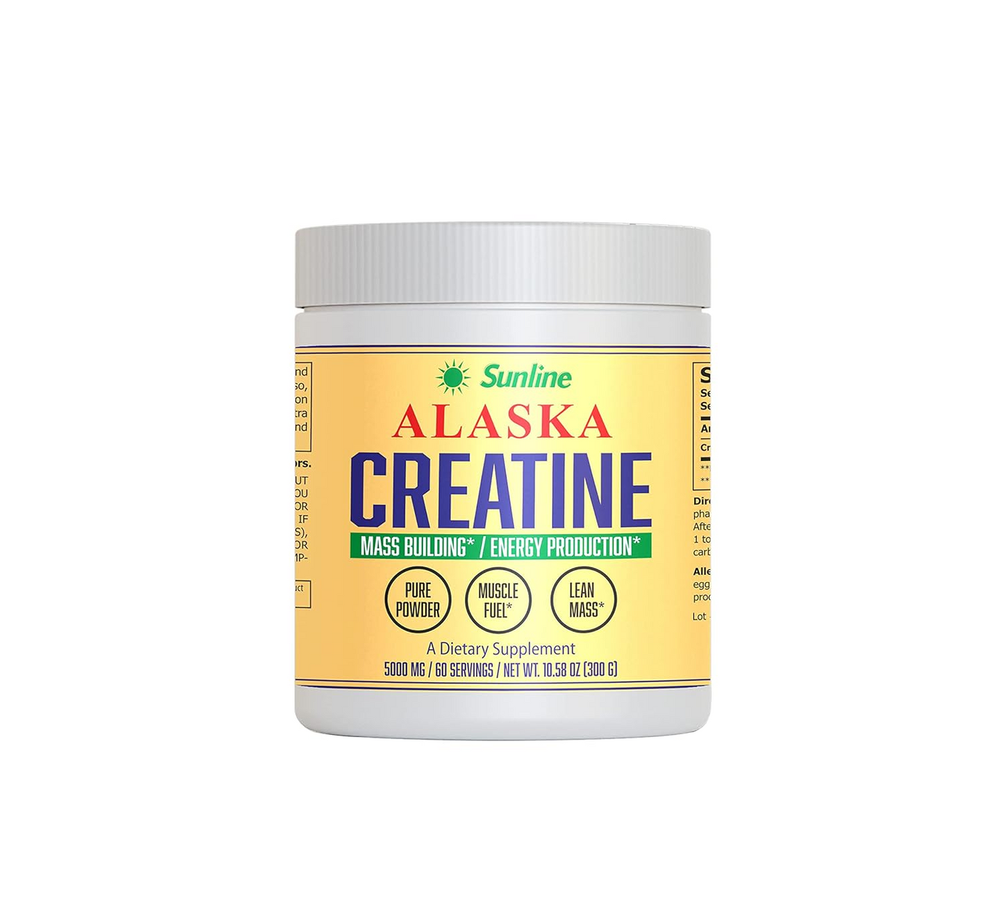Sunline Alaska Creatine -300Gram, 60 Servings | Mass Building | Energy Production | Muscle Fuel