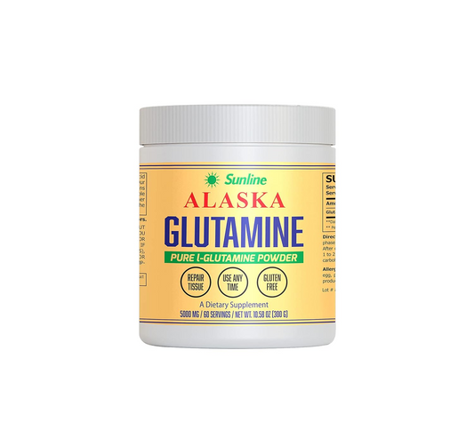 Sunline Alaska Glutamine | Pure L-Glutamine Powder | Gluten-Free | 5000mg, 60 Servings - Muscle Repair and Immune Support