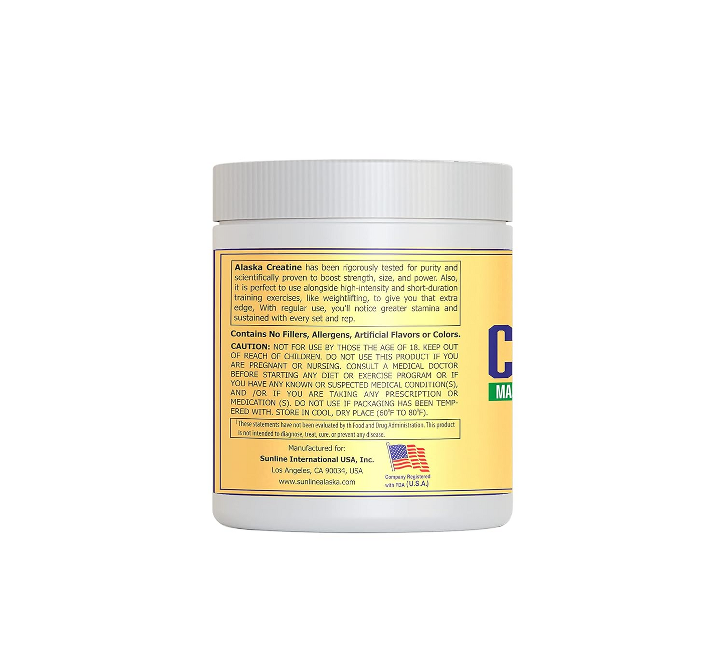 Sunline Alaska Creatine -300Gram, 60 Servings | Mass Building | Energy Production | Muscle Fuel