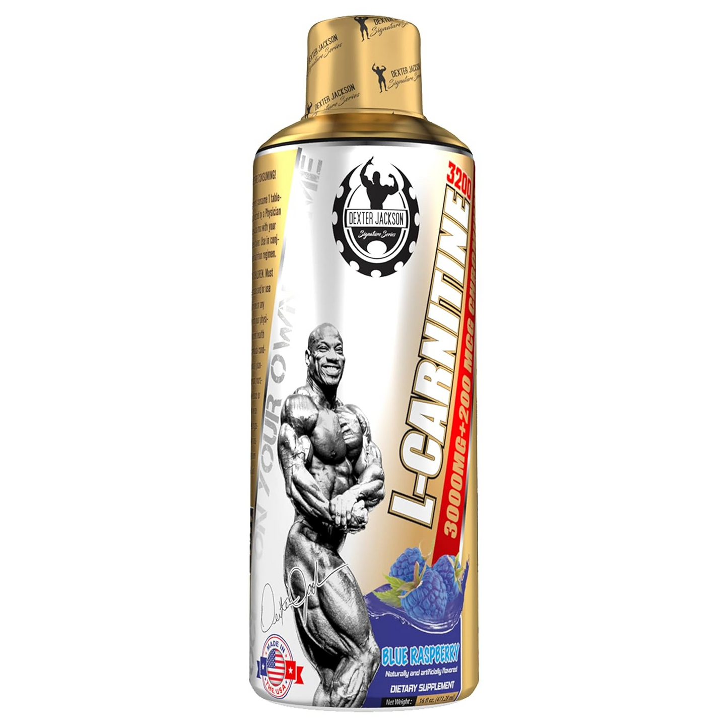 Dexter Jackson L-Carnitine Liquid – Blue Raspberry | Fat Metabolism & Energy Support – 473.28ml | 31 Servings, front view