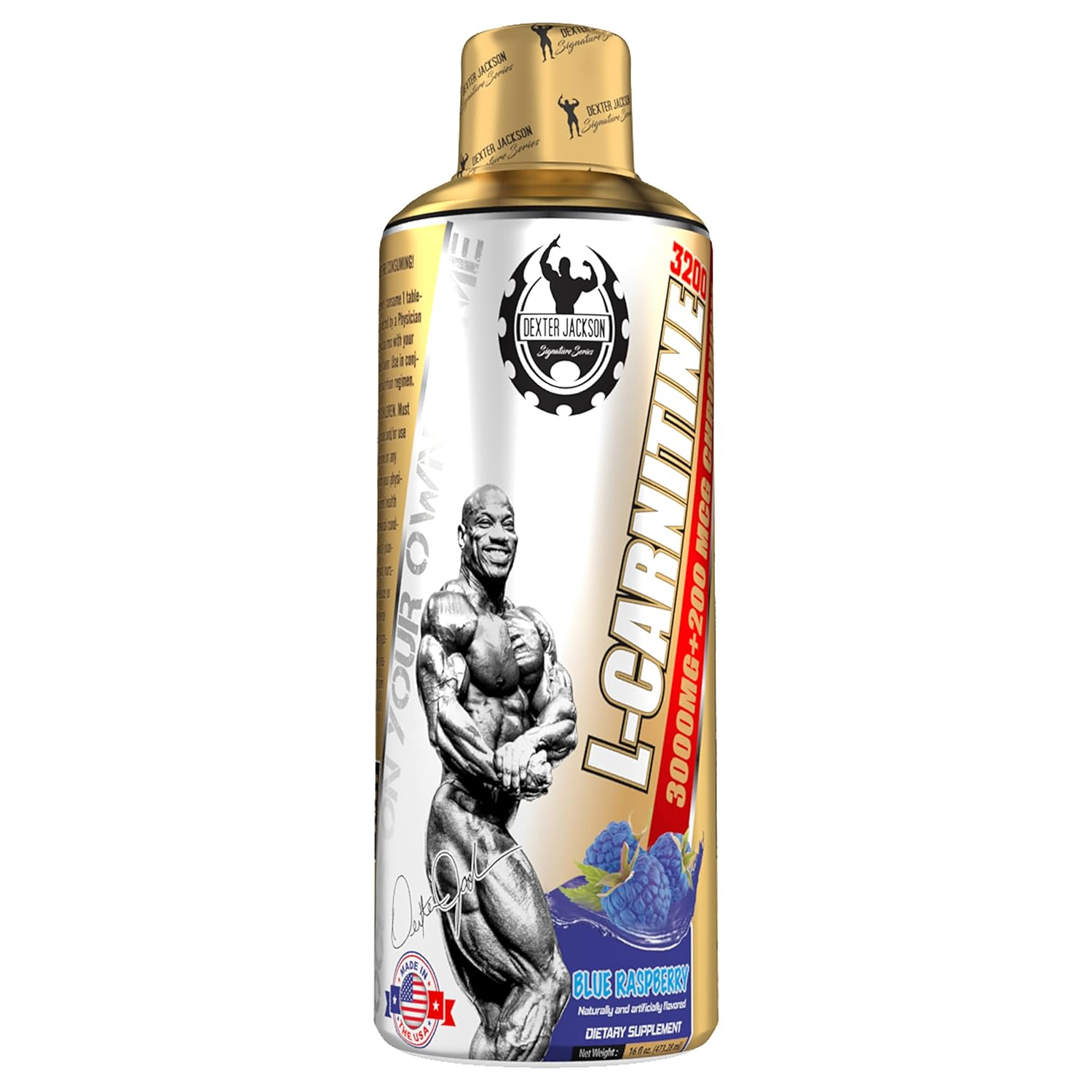 Dexter Jackson L-Carnitine Liquid – Blue Raspberry | Fat Metabolism & Energy Support – 473.28ml | 31 Servings, front view
