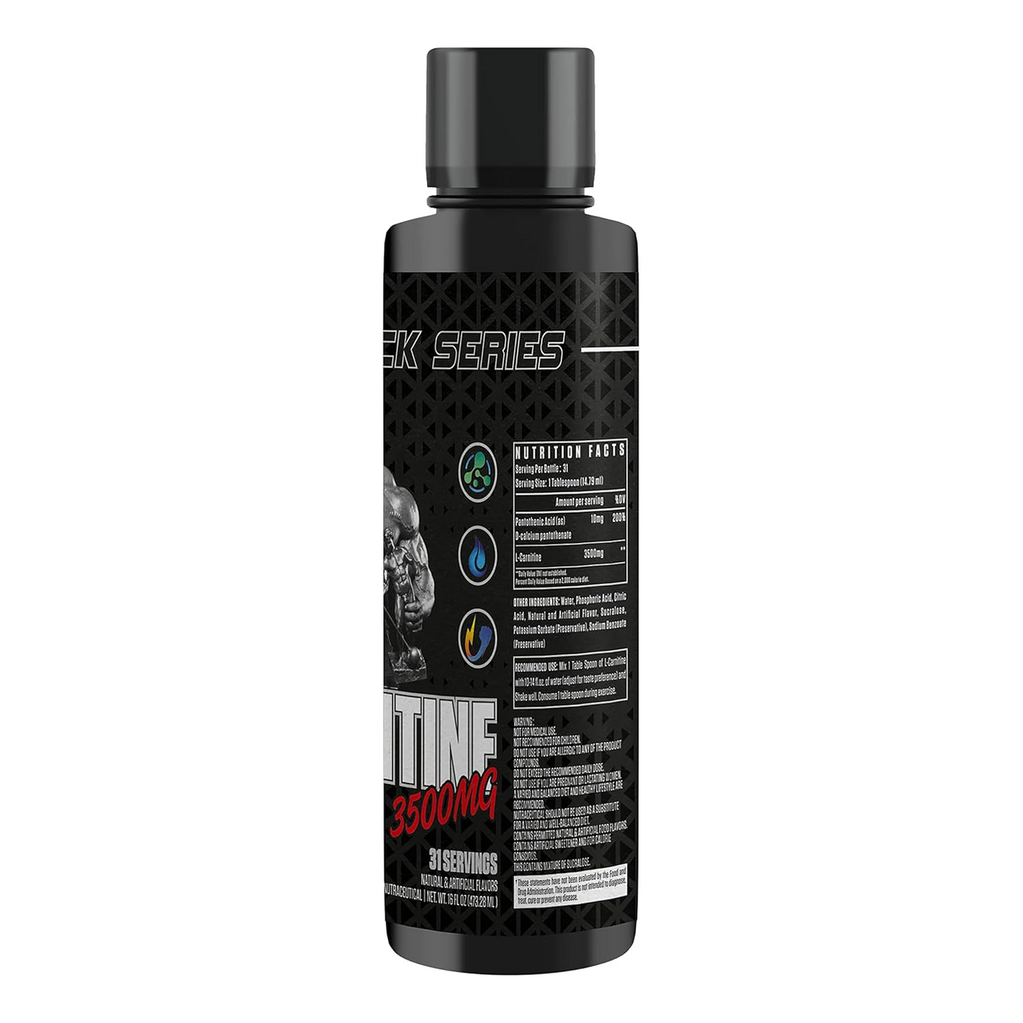 Dexter Jackson Black Series Liquid Carnitine – 31 Servings per Bottle (14.79ml Each). Fast-Absorbing Formula with Natural Flavors for Energy & Fat Metabolism Support
