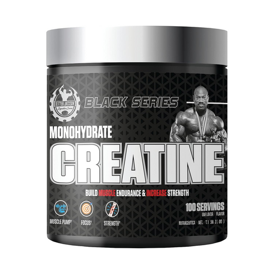 Dexter Jackson Black Series Micronized Creatine – 300g | 100 Servings | Pure Strength & Muscle Power Support, front view