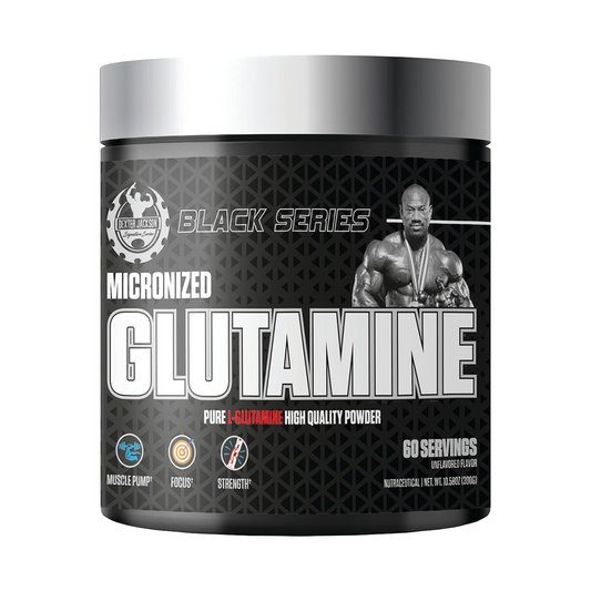 Dexter Jackson Black Series Micronized Glutamine – 300g | 60 Servings | Elite Muscle Recovery & Immune Support, front view