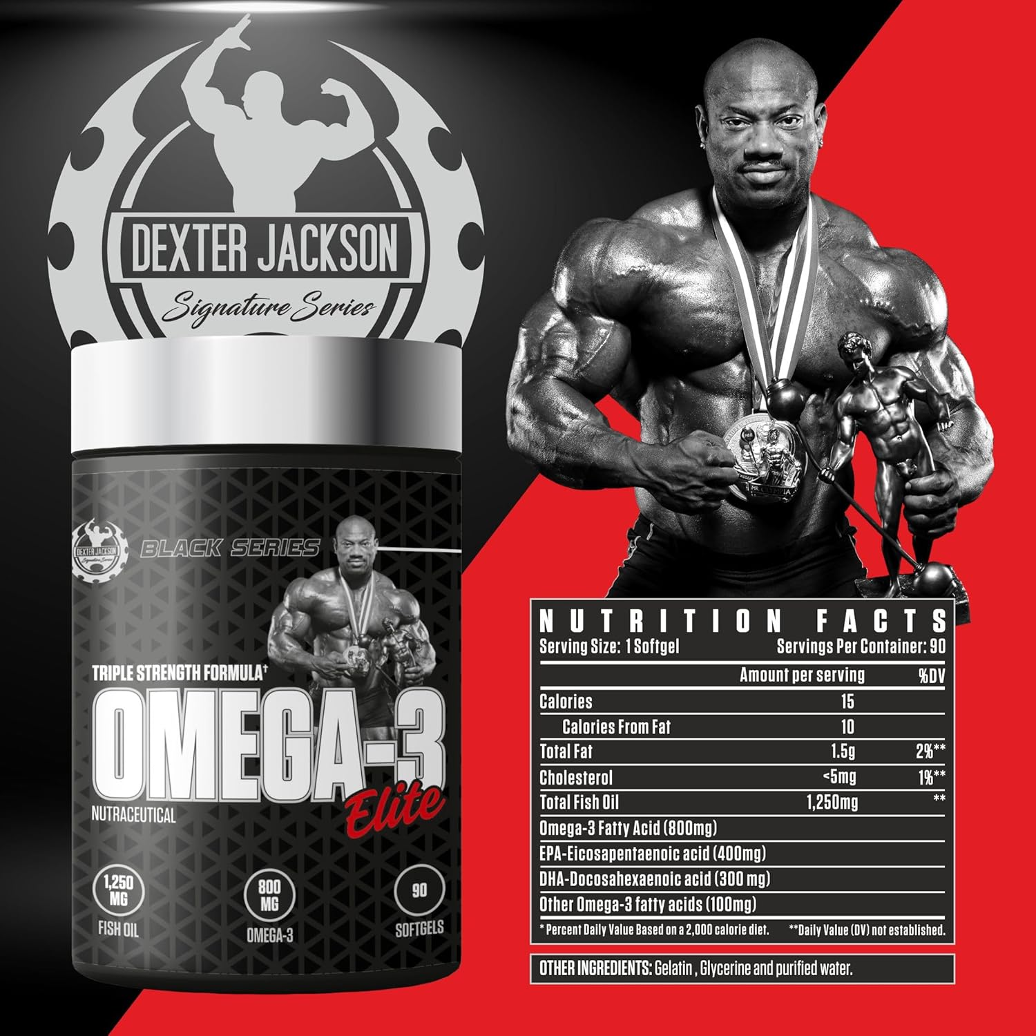 Ultra-Purified Fish Oil – Molecularly Distilled to Remove Heavy Metals. 1250mg Omega-3s per Softgel. 3-Month Supply (90 Count), nutrition facts
