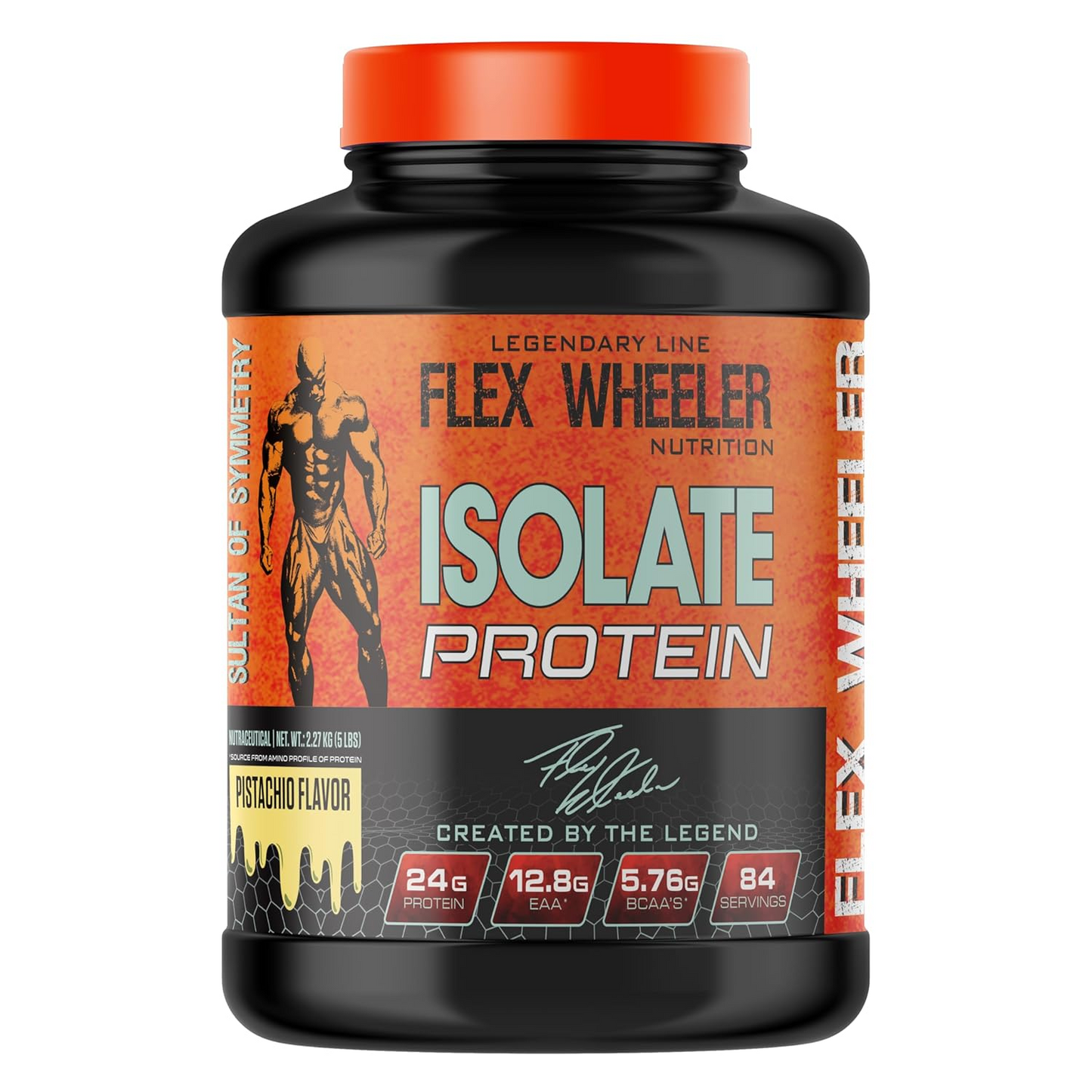 Flex Wheeler Nutrition Isolate Whey Protein - 5 lbs (2.27kg) | Premium Pure Whey Isolate | Fast Absorption & Muscle Recovery