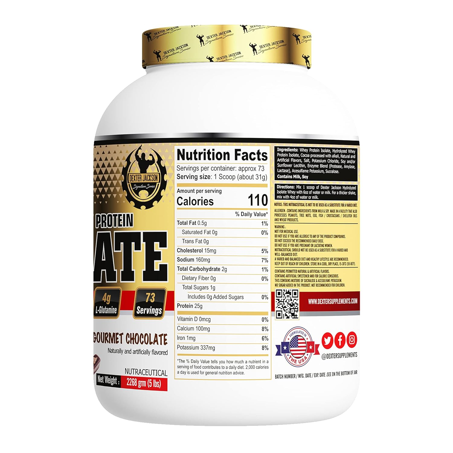 Athlete-Grade Hydrolyzed Protein – Fast-Absorbing 31g Scoop with 337mg Potassium. Post-Workout Recovery Fuel with Minimal Cholesterol (15mg), side view