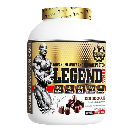 Dexter Jackson Legend Whey – Advanced Whey & Isolate Protein | Rich Chocolate | 5 LBS (2.27 kg), front view