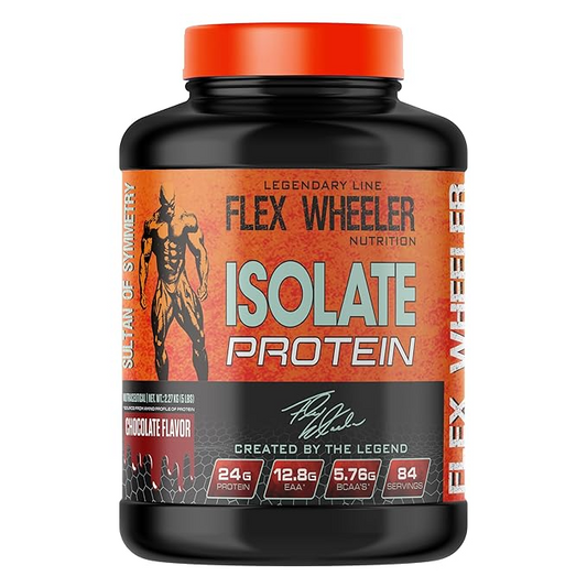 Flex Wheeler Nutrition Isolate Whey Protein - 5 lbs (2.27kg) | Premium Pure Whey Isolate | Fast Absorption & Muscle Recovery