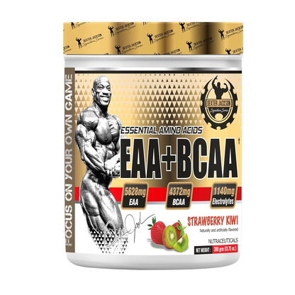 Dexter Jackson Gold Series Muscle Max – EAA + BCAA Intra-Workout Formula | 7.71g Serving for Muscle Growth, Recovery & Performance, Strawberry Kiwi Flavor, front view