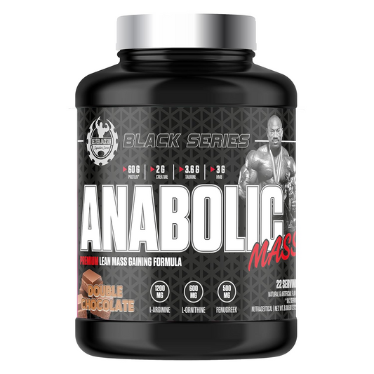 Dexter Jackson Black Series Anabolic Mass Gainer – 6lbs | Double Chocolate | High-Calorie Muscle Growth & Weight Gain Formula with 60g Protein, front view