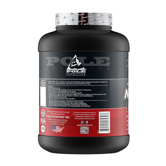 Pole Nutrition Nitro Verge Whey Protein, 5Lbs -Added Creatine-Rich Chocolate Flavour- 76 Servings