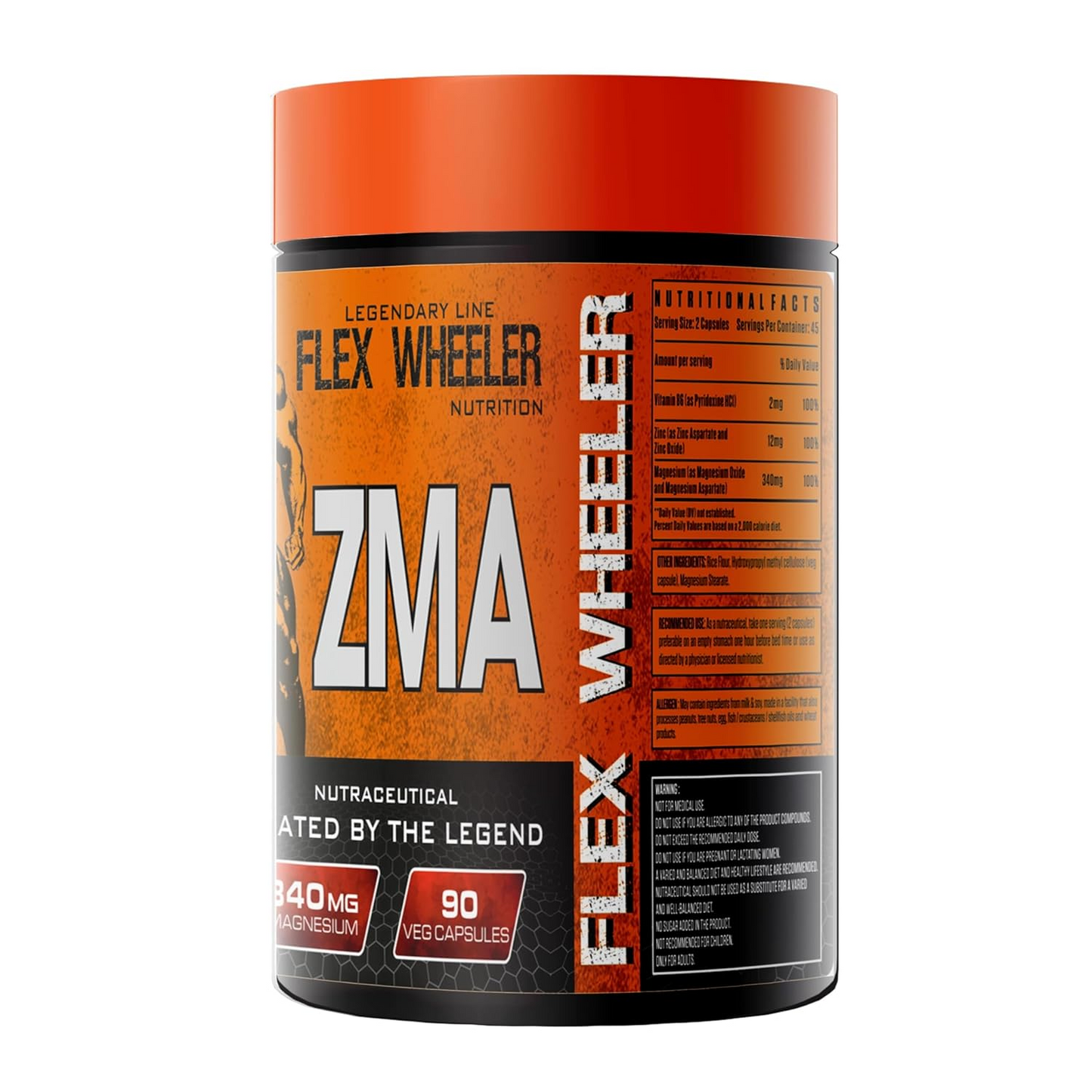 Flex Wheeler Nutrition ZMA - Advanced Formula with Zinc, Magnesium, and Vitamin B6 | 90 Capsules for Muscle Repair and recovery