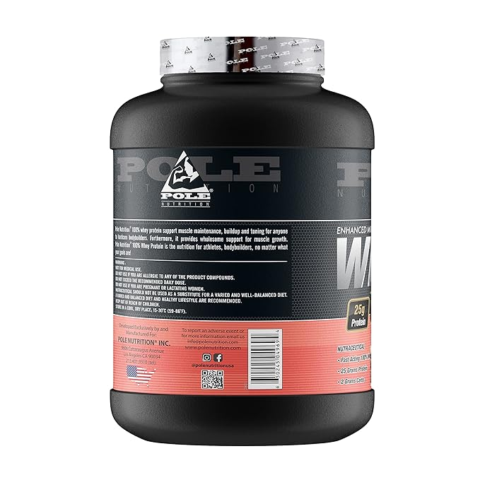 Pole Nutrition-Premium Whey Protein Powder-5 Lbs-25g Protein, Optimal Muscle Growth -76 Servings