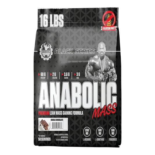 Dexter Jackson Black Series Anabolic Mass Gainer – 16lbs | High-Calorie Muscle &amp; Weight Gain Formula with 60g Protein per Serving, front view