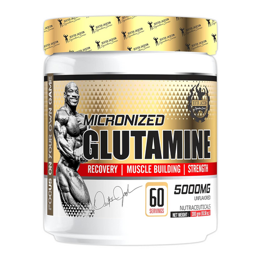 Dexter Jackson Gold Series Pure Glutamine – 5g Per Serving | Muscle Recovery, Strength & Protein Synthesis – Unflavored, Vegetarian, front view