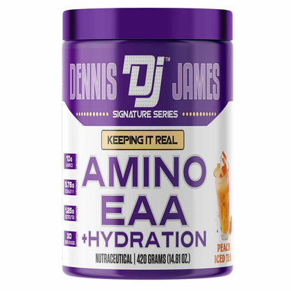 Dennis James EAA Peach Iced Tea Electrolyte Drink – Tropical Hydration with Essential Amino Acids for Athletes & Fitness-42grams-peach-icetea