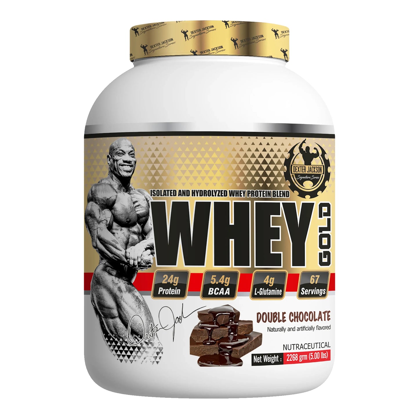 Dexter jackson Gold Whey 2.26kg 5Lbs-Isolated and Hydrolised Protein Blend-67 Servings