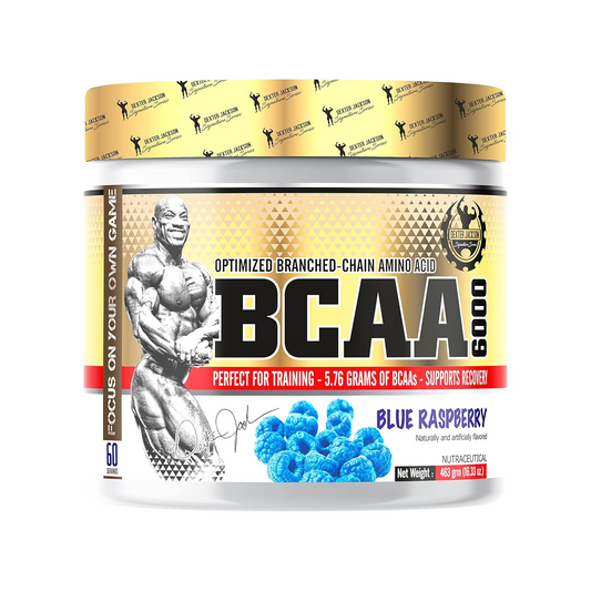 DEXTER JACSON SIGNATURE GOLD SERIES BCAA - 463 GRAM-60 SERVINGS-BCAA 6000-BLUE RASPBERRY FLAVOR