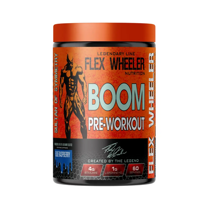 Flex Wheeler Nutrition Boom Advanced Pre Workout - 60 Servings (450g) | Premium Energy, Focus, and Endurance Formula