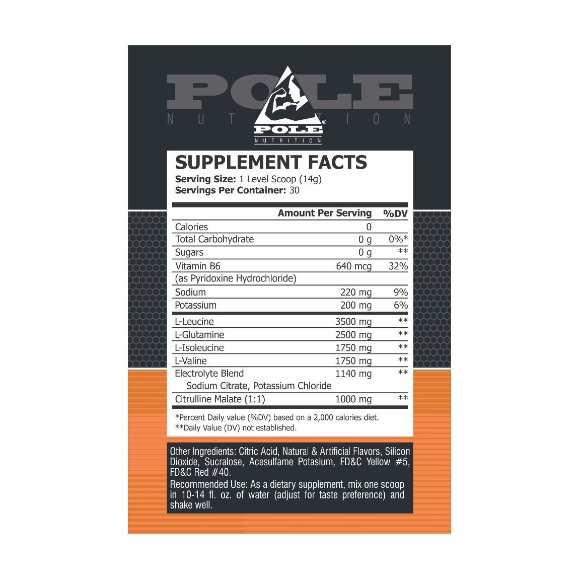 Post-Workout Recovery Formula - Pole Stroke's 14g Scoop with 2500mg Glutamine & Citrulline Malate