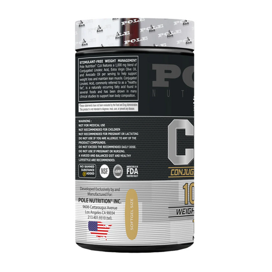 Pole Nutrition CLA - Conjugated Linoleic Acid Weight Loss Support | 1000mg, 120 Softgels | Natural Fat Burner for weight control